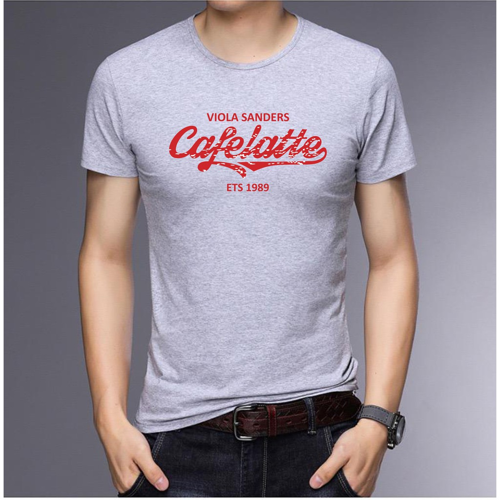 BS//TERLARIS//BAJU KAOS CAFELATTE TANGAN PENDEK PRIA DAN WANITA//GOOD QUALITY