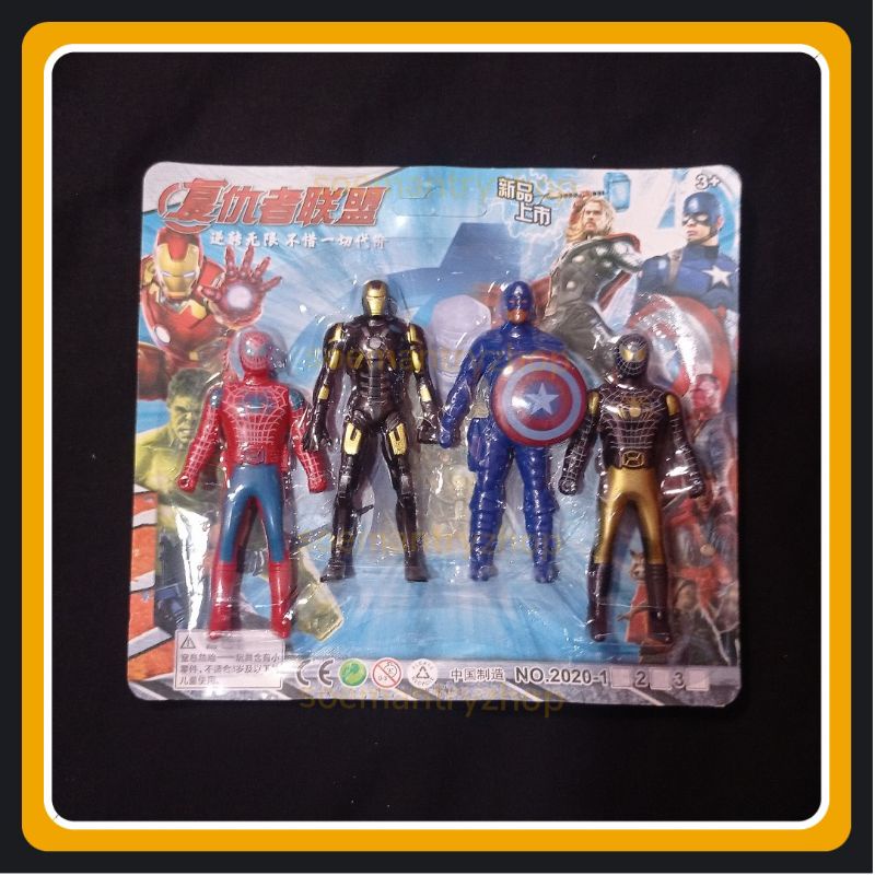 MAINAN ANAK TERBARU AVENGER 4 PCS MAINAN ANAK LAKI LAKI MAINAN ROBOT MURAH AVENGER MURAH MERIAH FIGU