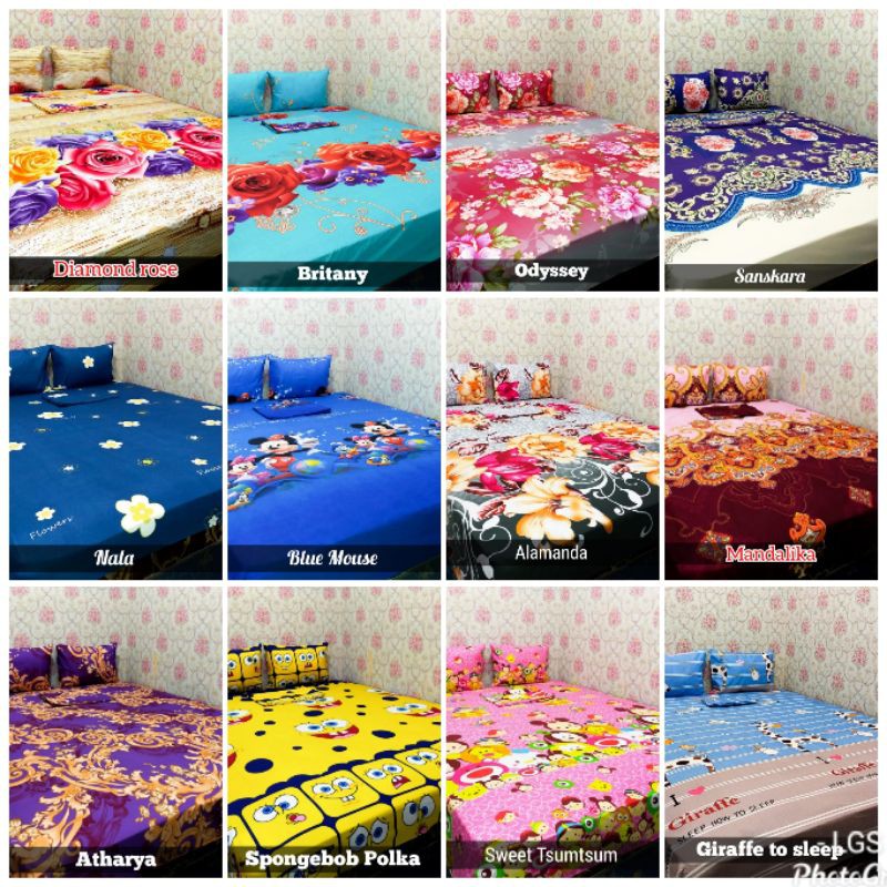 Paket 3pcs sprei 160x200 !! Sprei murah sprei homemade tidur nyenyak9