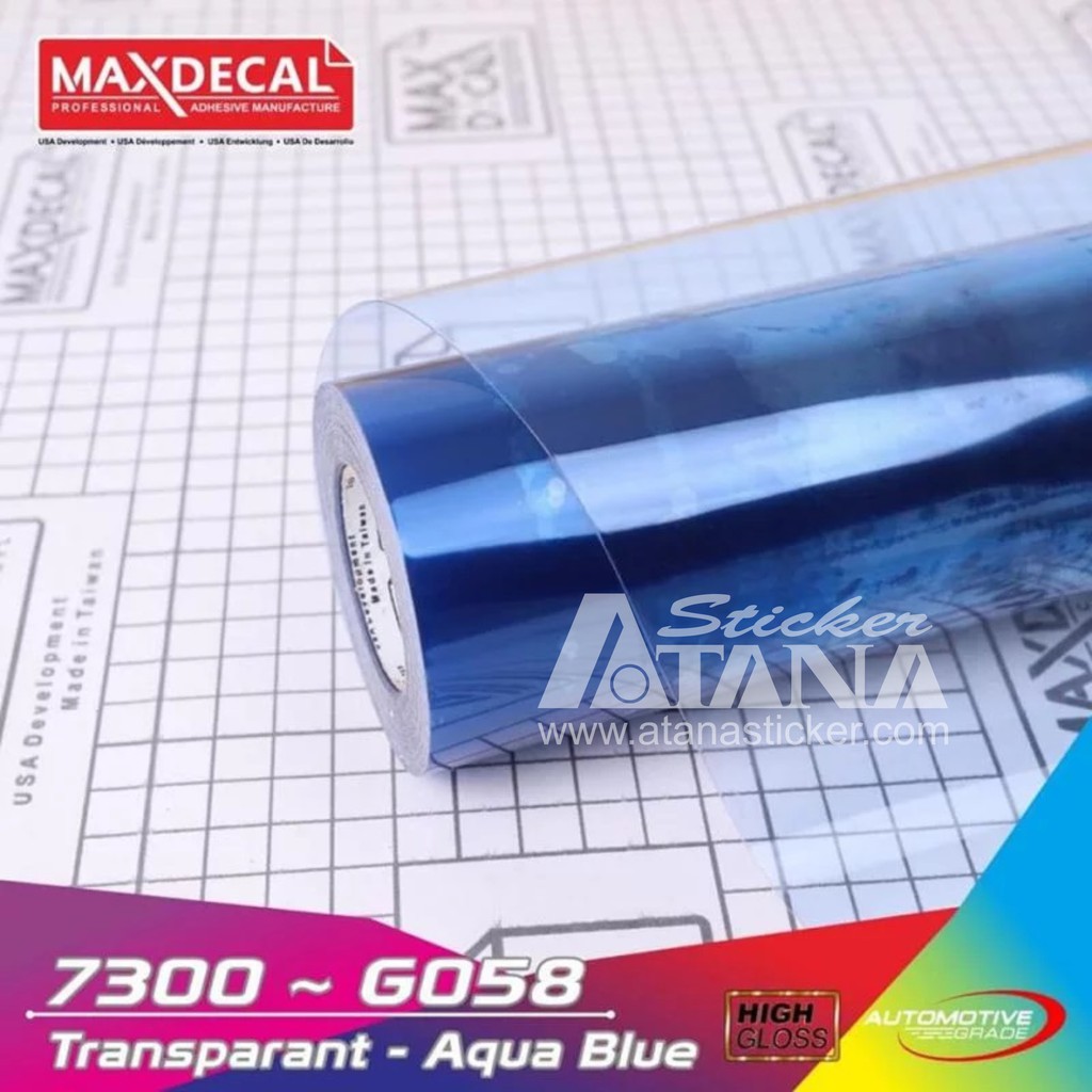 Max Decal Scotlite Vinyl Color Biru Muda Tembus / Trasnparant G052 L 45 cm Aqua Blue Scotlet Skotlet