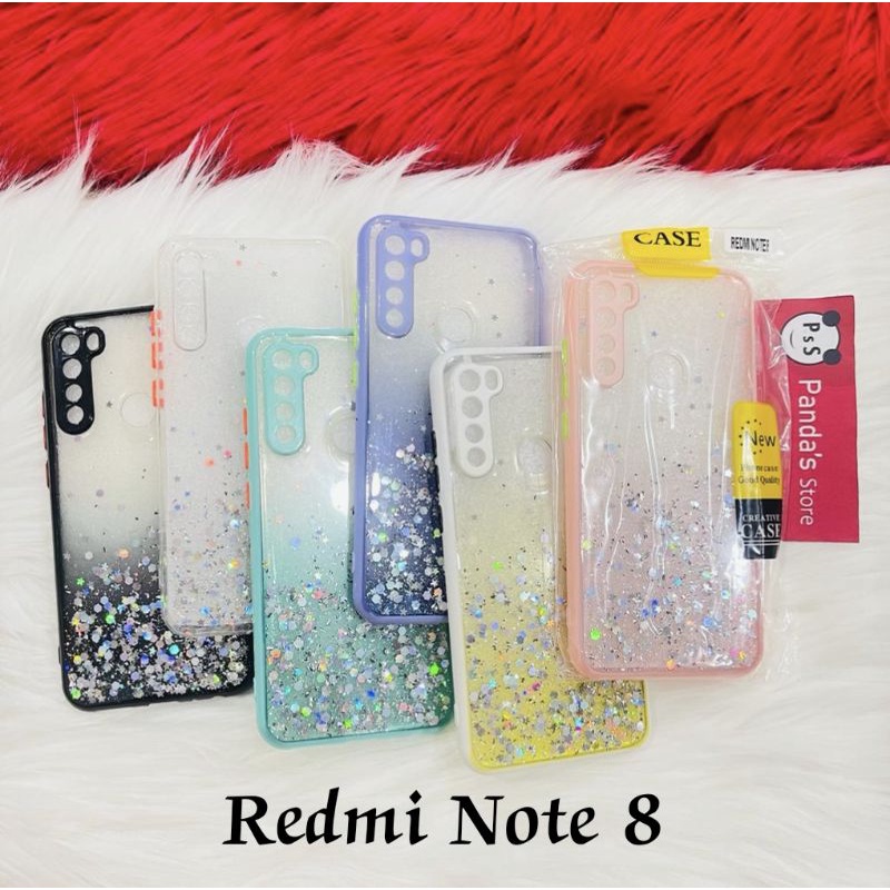 Glitter Case Redmi Note 8 Funny Color Dengan Pelindung Kamera (PsS)