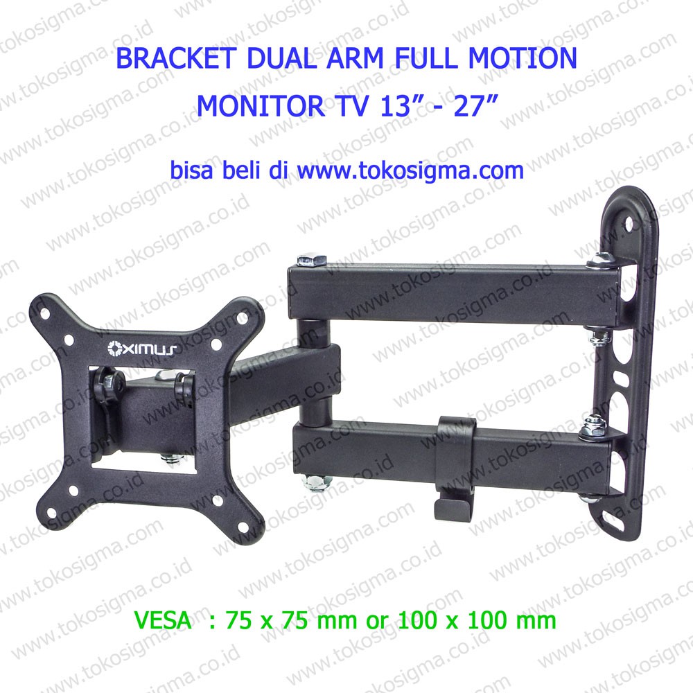 WALL BRACKET FULL MOTION LYNX 1163 for MONITOR TV LED 13-27 inch