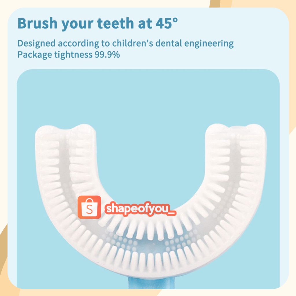 Sikat Gigi Anak Balita Bentuk U Model U Silikon U Silicon Silicone Bentuk U Shape Terbaru Lembut Umur Usia 2 tahun 2th sampai 6 tahun 6th Toothbrush Kids Children Tooth Brush Unik