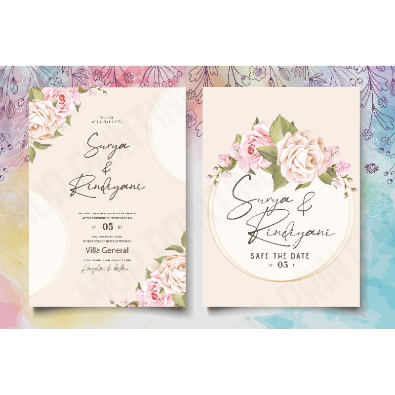 wedding card/kartu undangan pernikahan full colour