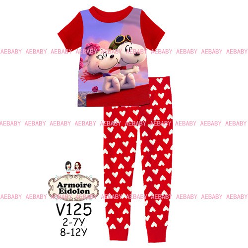 Setelan Baju Tidur Anak Piyama Anak Perempuan Import Armoire Eidolon Snoopy Piyama Anak Cewek