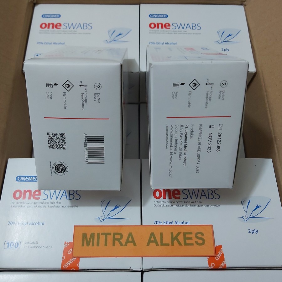 Tissu Alkohol Swab OneMed. Tissue Alkohol. Kapas Alkohol Pads OneMed. Alkohol Pad. OneSwabs. OneSwab