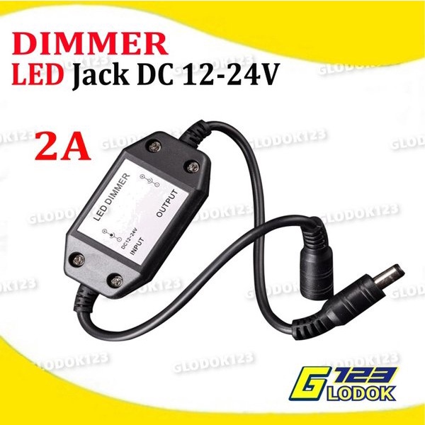 Dimmer Switch Peredup Lampu LED Strip DC Plug Jack 12V 24V 2A 2 Ampere