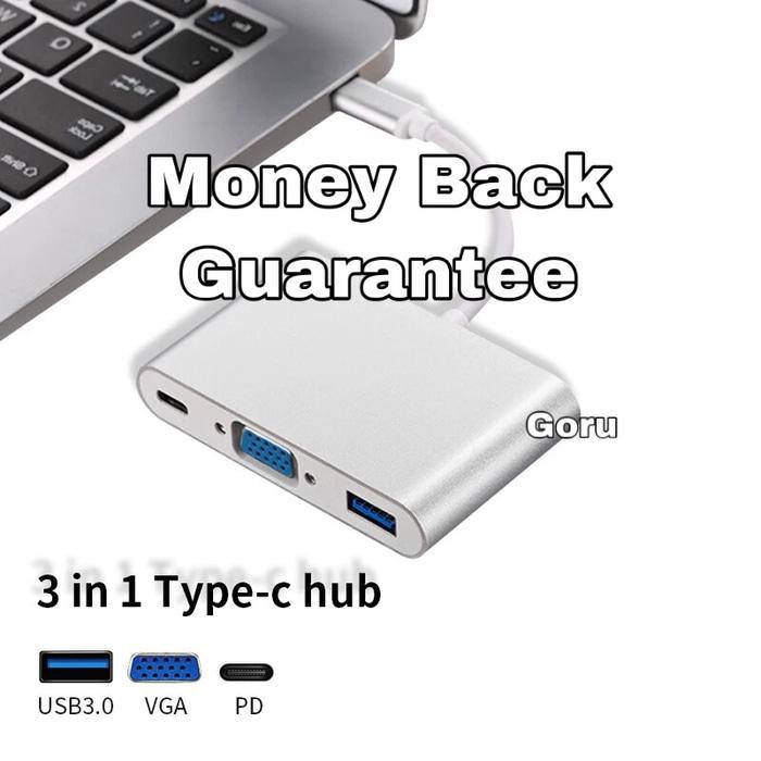 Kabel Usb Hub | Usb C Vga Multiport Adapter Macbook Android Type C Lcd Pd Charger Port