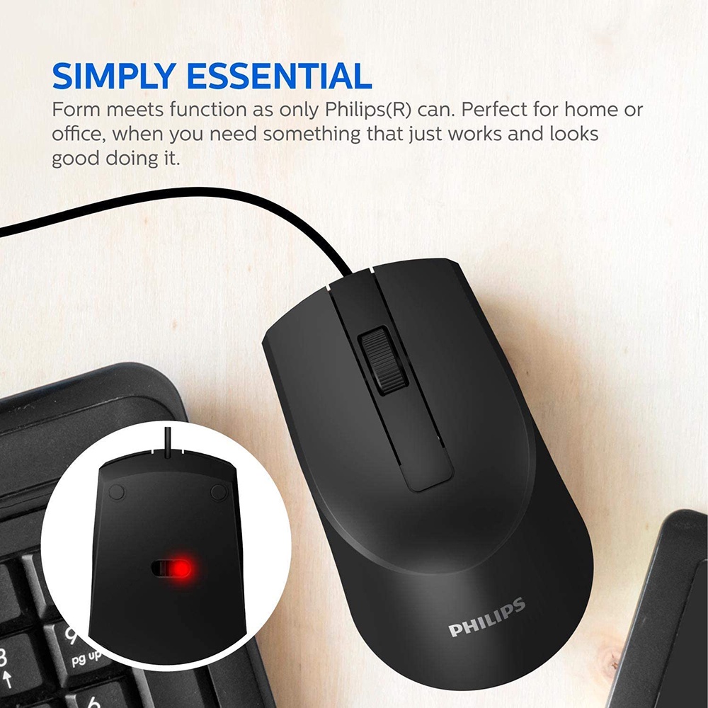 Mouse M104 Wired Optical 1000 DPI - SPK7104 - Black