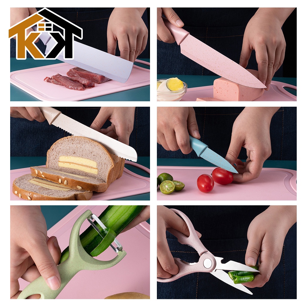(KK) Pisau Dapur Set Stainless Knife Anti Lengket Isi 6 Pcs / Peralatan Masak Pisau PREMIUM-4