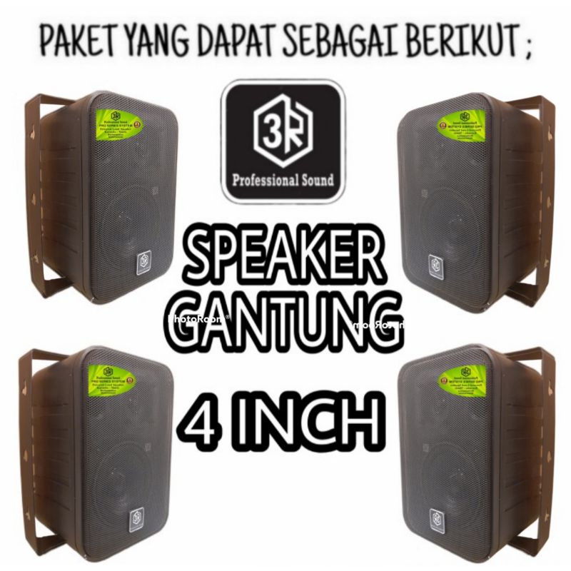 Paket 3R Audio Cafe . restoran. Klinik. Speaker 4 Titik Mic Panggilan Ampli Bluetooth