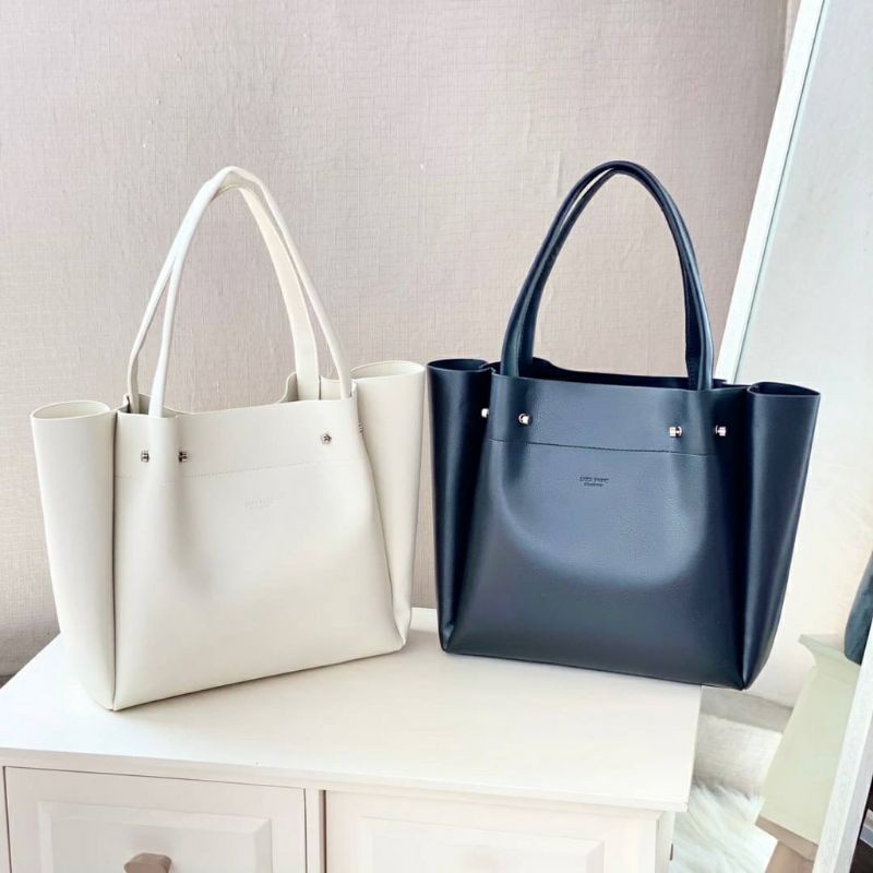 TOTEBAG ZARA NGAMPUS WHITE & BLACK/ TAS ZARA/ ZARA BAG