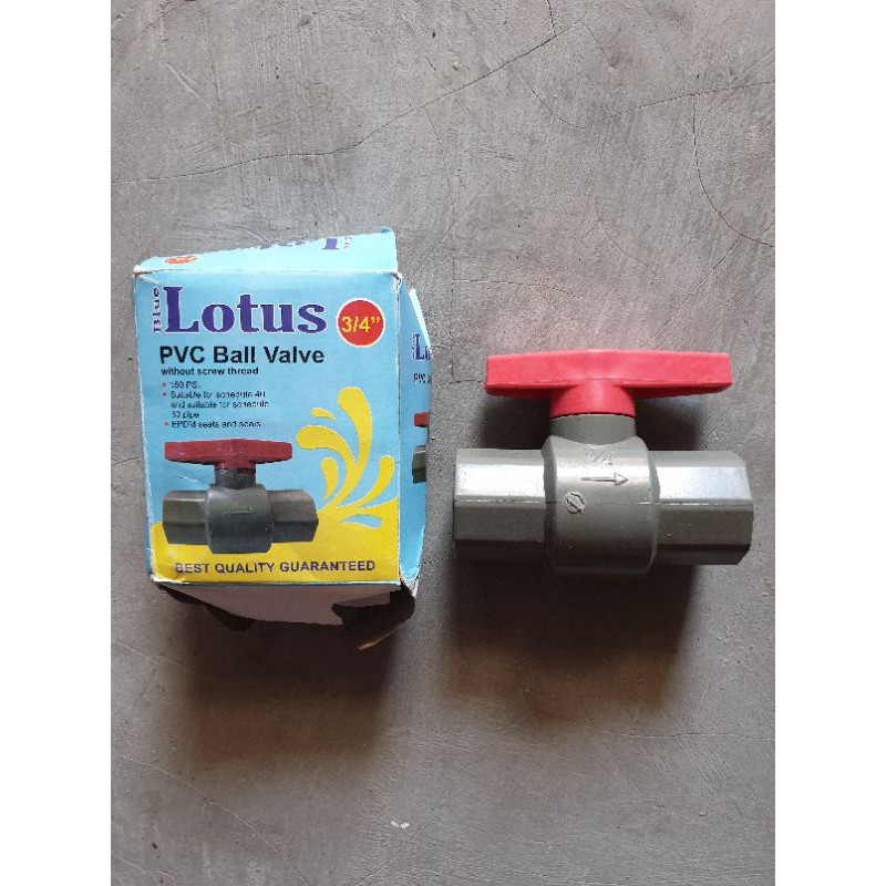 BALL VALVE PVC / BALL VALVE PLASTIK / BALLVALVE PVC / STOP KRAN PLASTIK 1/2 3/4 1 &quot;LOTUS&quot;