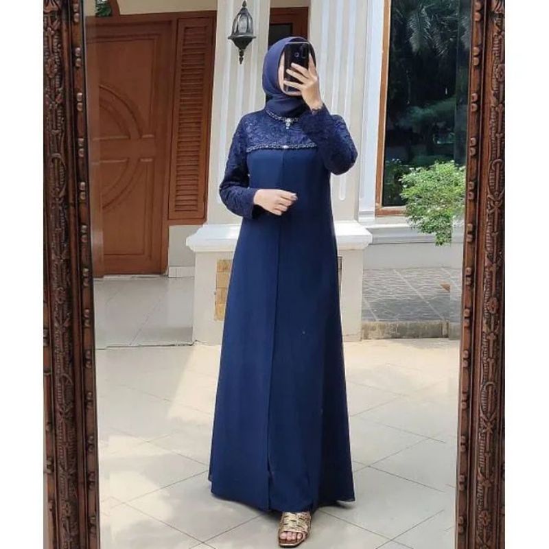 DRESS BRUKAT TERLARIS/GAMIS VELVET APLIKASI MUTIARA/SORAYA DRESS/FASHION MUSLIM WANITA REMAJA LD 100/FAR MOSLEMSTORE