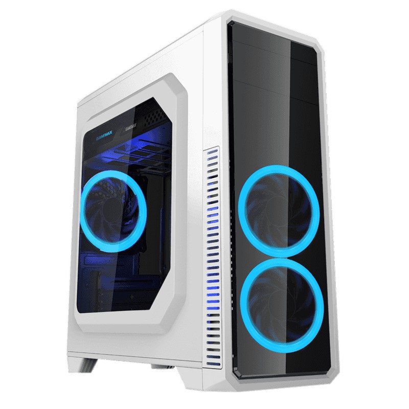 PC Casing Gamemax G561 WHITE + 3 Fan | CASING ATX - MATX