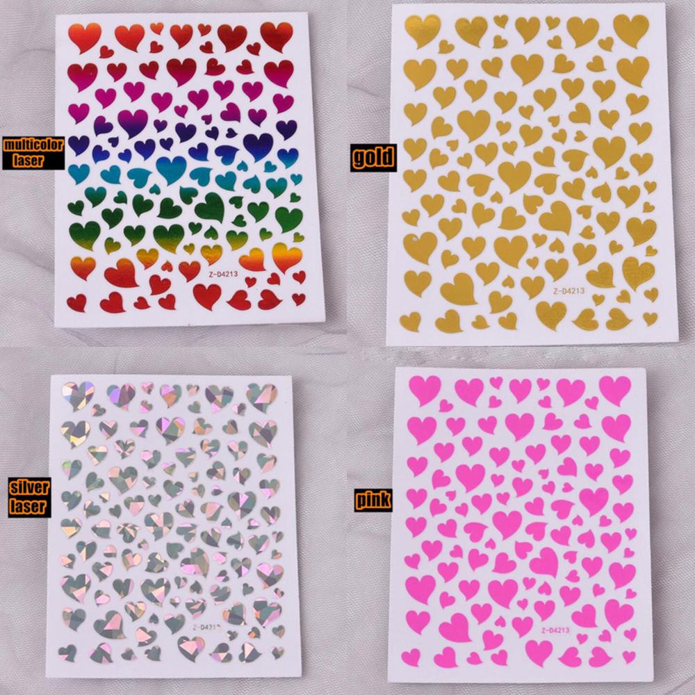 Mxbeauty Cinta Hati Stiker Kuku Wanita Gadis Liburan Warna Grafis Peach Heart DIY Nail Decals