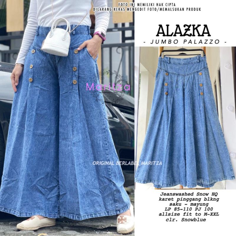 ALAZKA JUMBO PALAZZO BY MARITZA / CELANA KULOT JEANS WANITA MUSLIMAH / Celana jeans premium