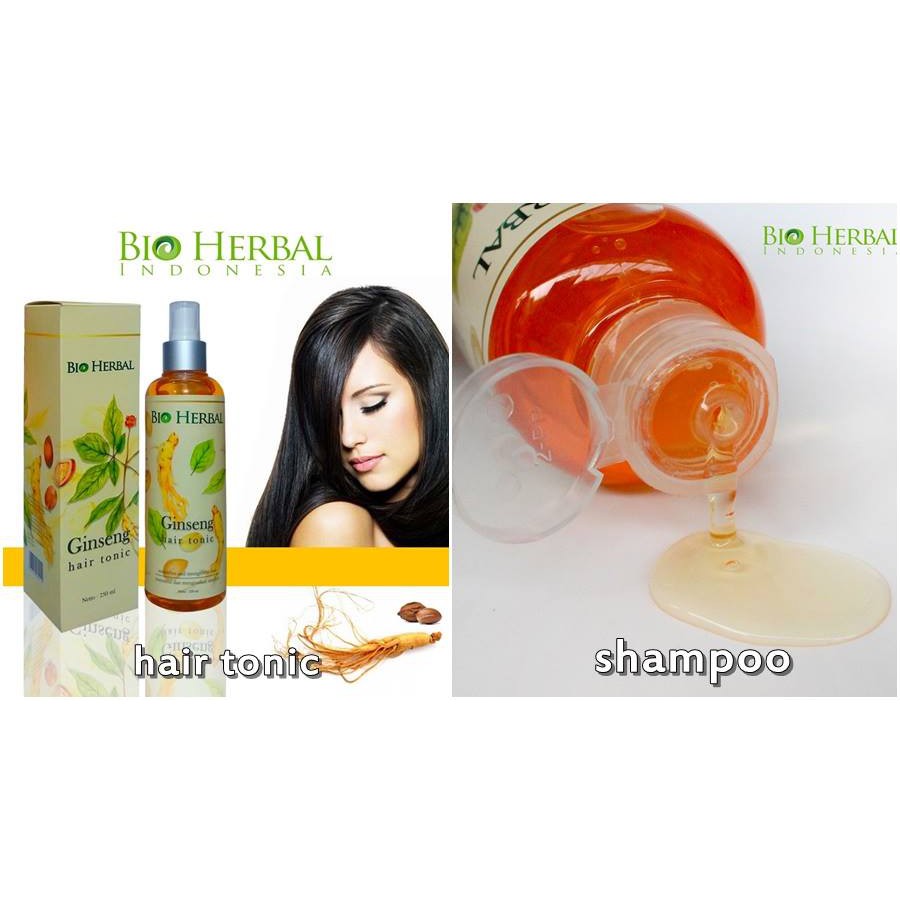 [ORI] PAKET SHAMPO + TONIC Penumbuh Rambut dan Obat Rontok dalam 1 Minggu l Bio Herbal Ginseng Asli