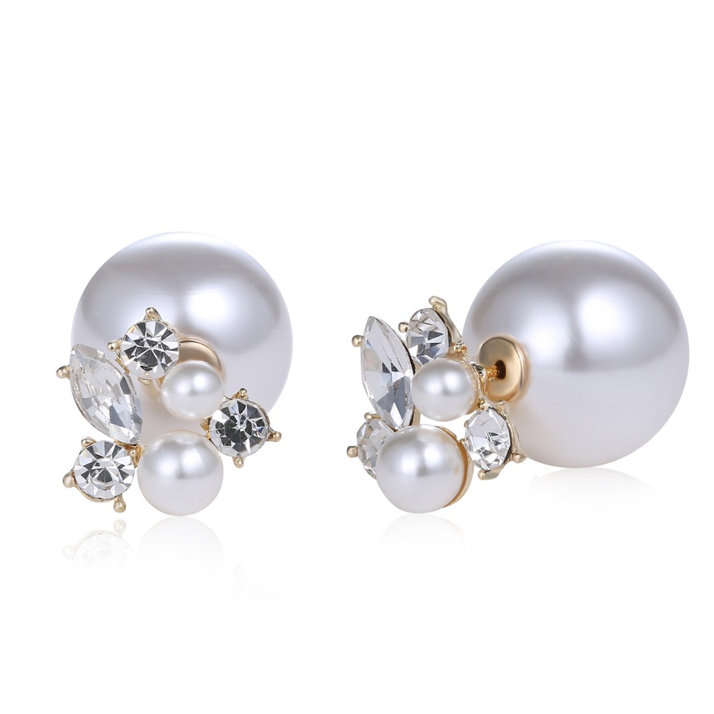 New Korean style alloy pearl earrings fashion piercing earrings ladies earrings rhinestone earrings jewelry wholesale