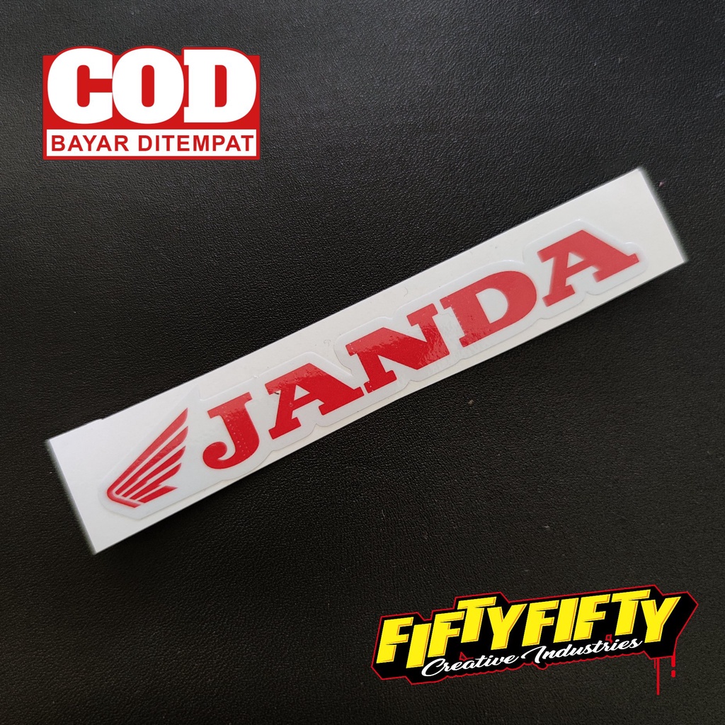 Stiker Print Cut PLESETAN HONDA JANDA Stiker Printing Laminasi Glossy Tahan Air Stiker Motor Mobil Helm Sudah Membentuk Pola Desain