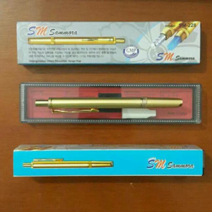 LANCING DEVICE STAINLESS GOLD KOREA SM-228 DUS BIRU / PENA BEKAM GOLD