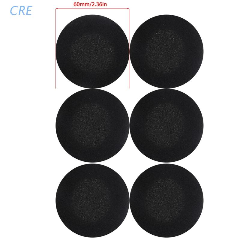 Cre 6pcs / Set Pad / Bantalan Busa Headphone Pengganti Ukuran 60mm