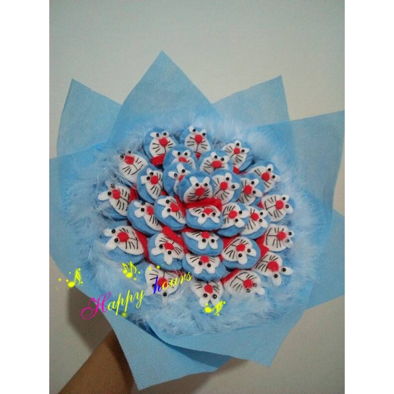 PREMIUM buket bouquet boneka doraemon stitch hello kitty keropi large TERLARIS