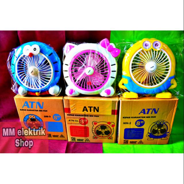 ATN Kipas Angin Karakter Besar Kipas Angin Doraemon Kipas Hello Kitty Kipas Karakter Mini Fan Kipas 8&quot; Best Seller ATN