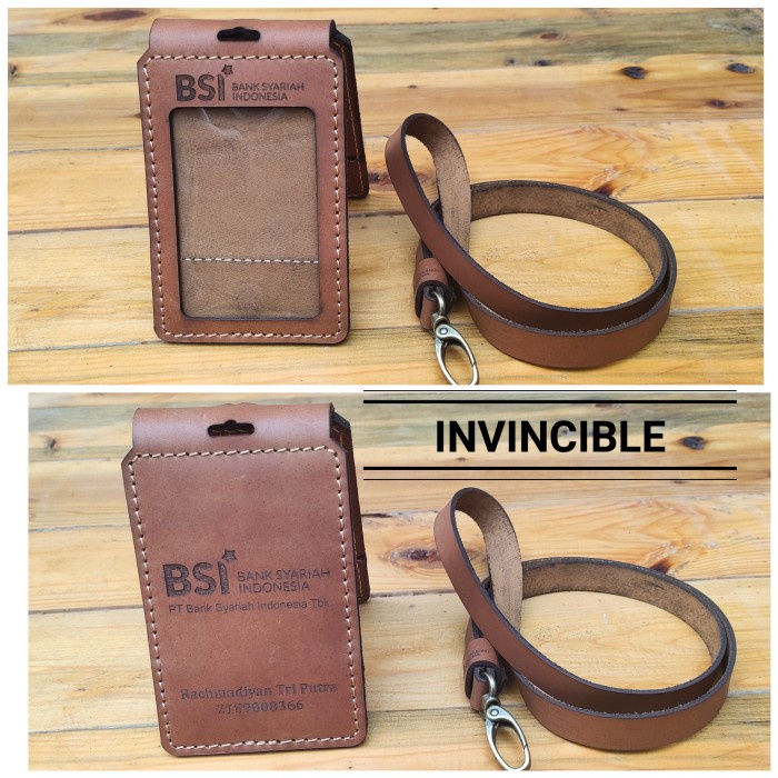

READY ID CARD HOLDER KULIT CUSTOM NAMA & LOGO MODEL LIPAT DUA MAGNET MURAH