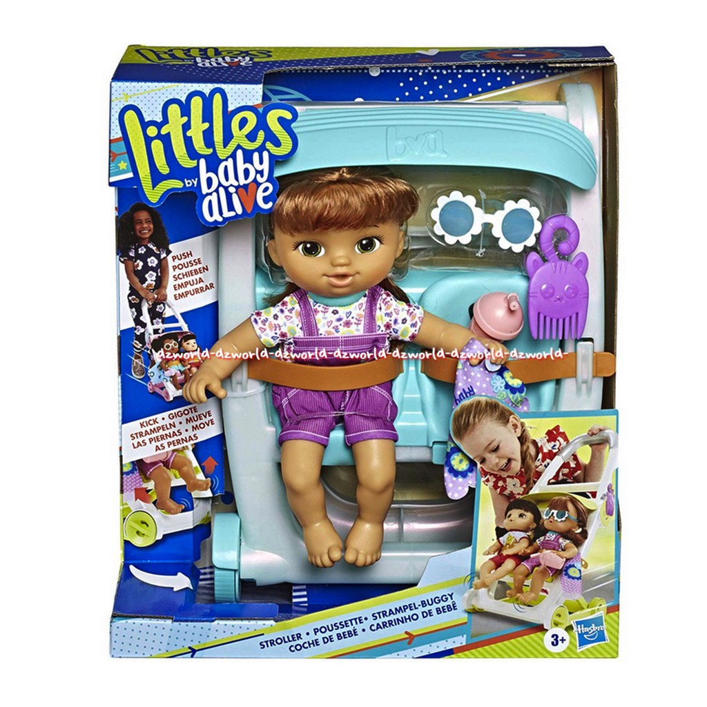 Littles Baby Alive Stroller Push and Kick Little Lucy Boneka Baby