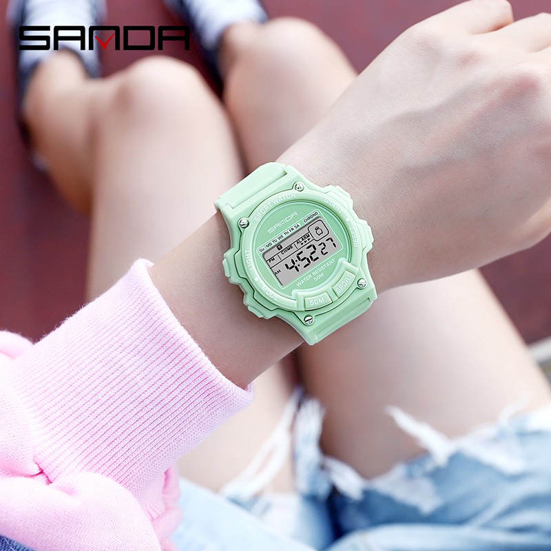 SANDA 6020 Jam Tangan Wanita Pria Digital Tali Rubber Anti air WATCHKITE WKOS