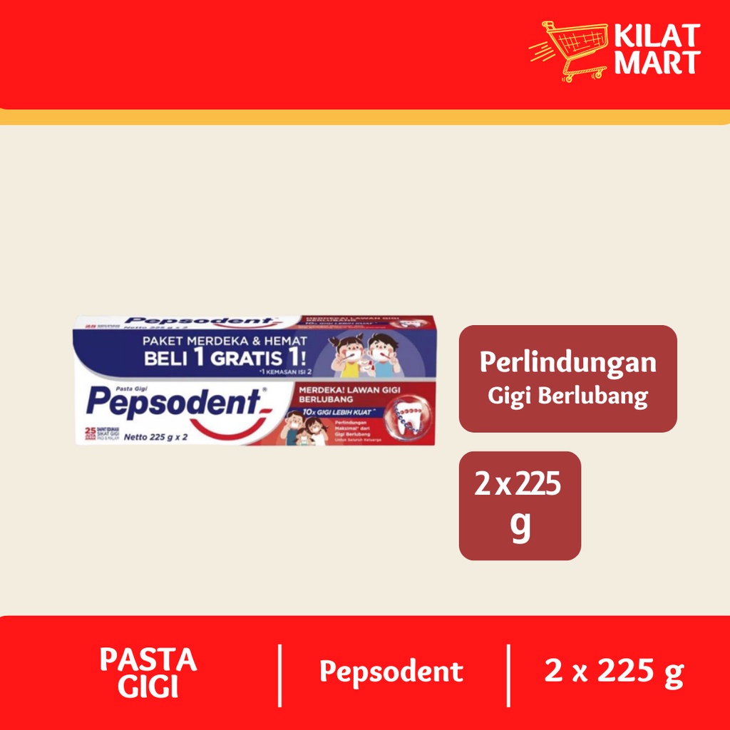 Paket Merdeka Beli 1 Gratis 1 pepsodent 225gr