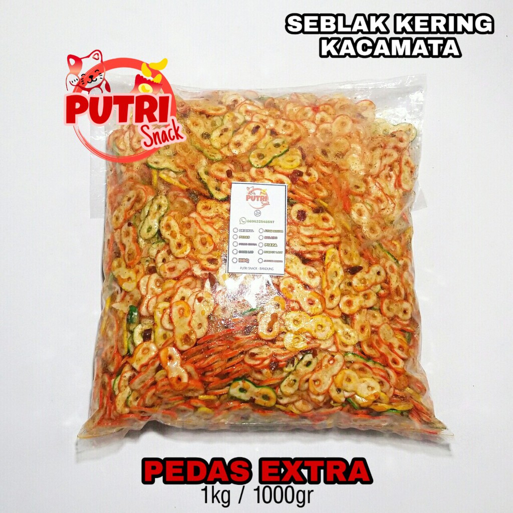 Keripik Kacamata Seblak kering 250gr - 1kg Daun Jeruk Banyak Rasa