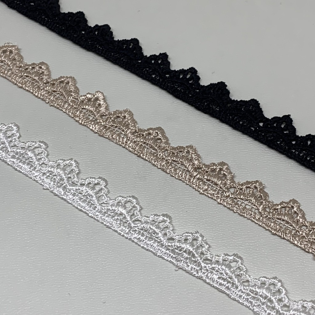 Renda Gyper Pinggir Hitam,Putih,Coklat