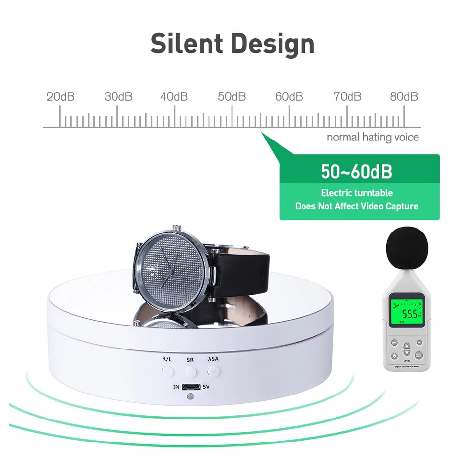 TaffSTUDIO Alas Putar Fotografi Rotating Display Stand Base Mirror