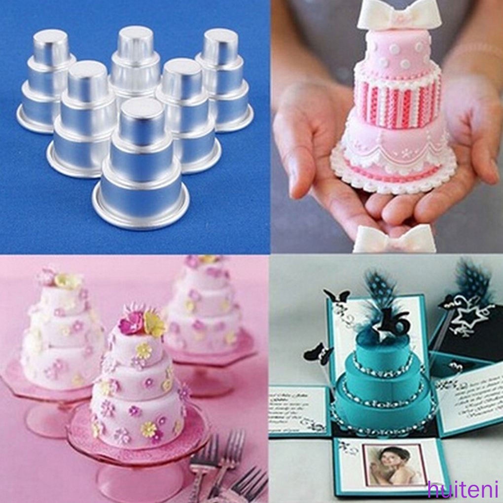 (Huite) Loyang Cetakan Kue / Puding / Cupcake / Cokelat 3 Tingkat Bahan Aluminum Alloy Untuk Baking / Rumah Diy