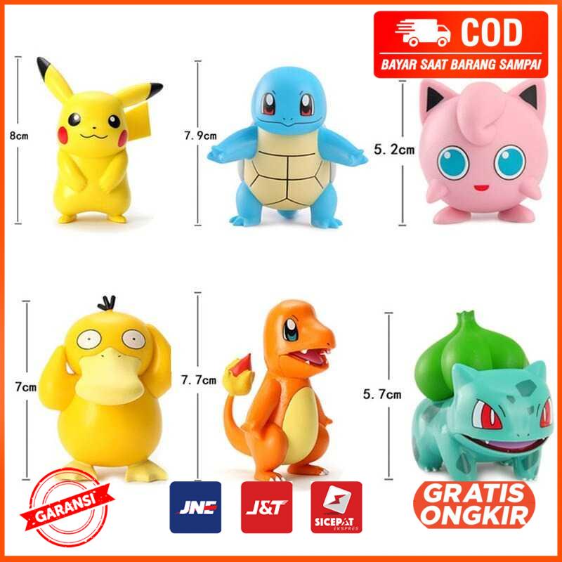 Action Figure Karakter Pokemon 6 PCS