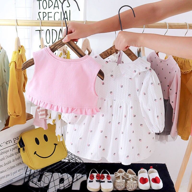 BARU! LIA024 - 2in1 Dress Korea Bayi 0-2 tahun Perempuan Fashion Terlaris Baju Pesta Pergi Jalan