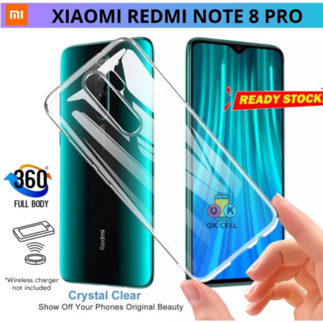 Case Xiaomi Redmi Note 8 Pro Softcase Bening TPU Clear HD Silikon Transparan Casing Ori Premium