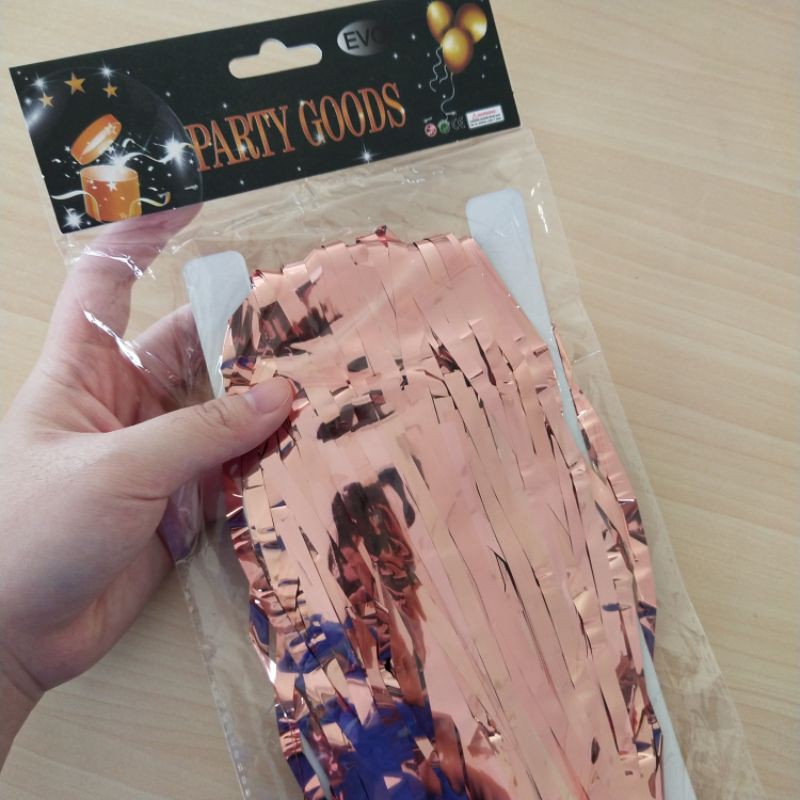 rumbai foil rose gold / tirai rumbail foil ultah / tirai rumbai foil