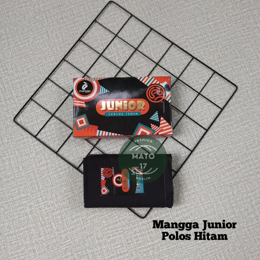 MATO - Sarung Anak Laki Laki Mangga Junior Hitam Polos / Sarung anak Polos Hitam Premium