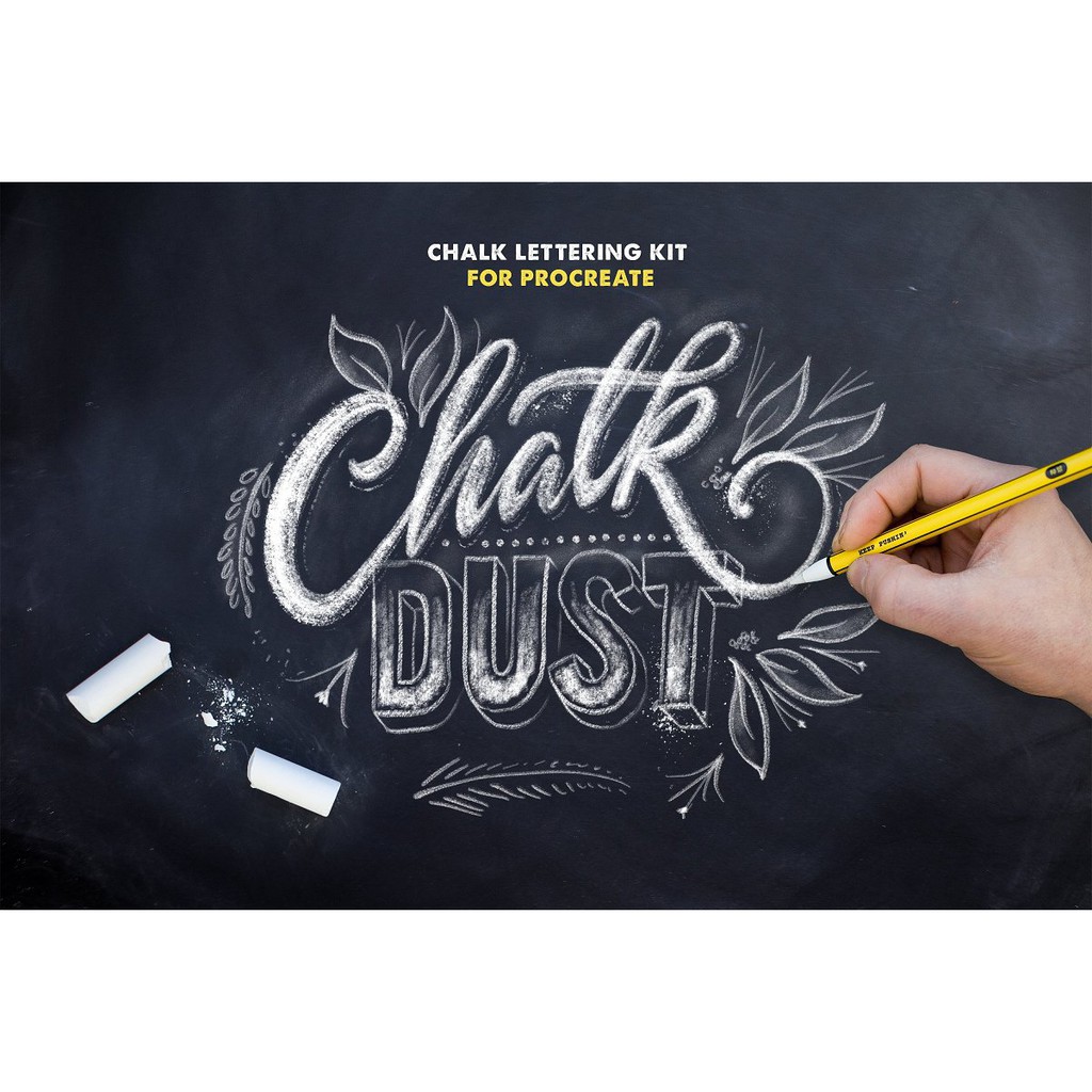 Procreate Brush - Ian Barnard Chalk Dust Brush &amp; Blackboard for Procreate