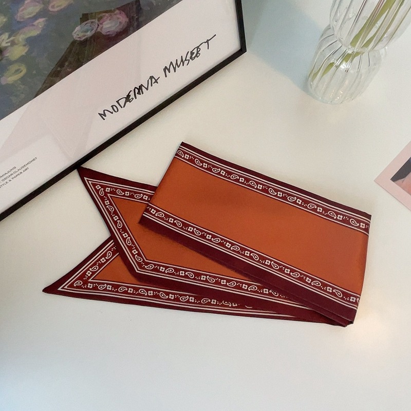SYAL POLOS HIGH-END TWILLY KOREA IKAT LEHER PITA TAS SCARF WANITA KOREAN STYLE LETTER HURUF ELEGANT HIGH END ELEGAN SELENDANG SILK SUTRA SATIN-D