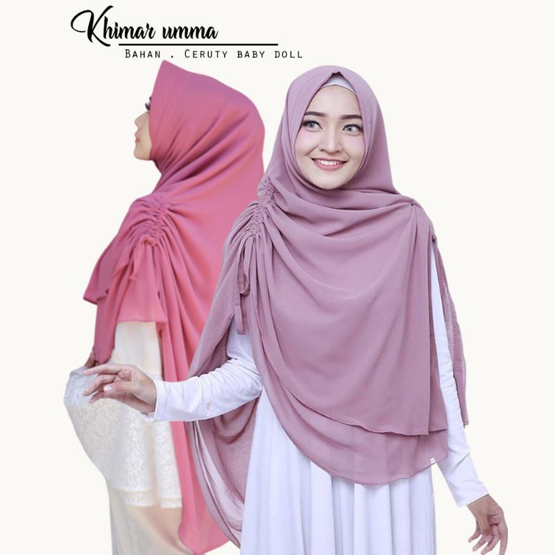 jilbab Khimar jumbo jilbab 2 Layer hijab syar'iseruti baby dol