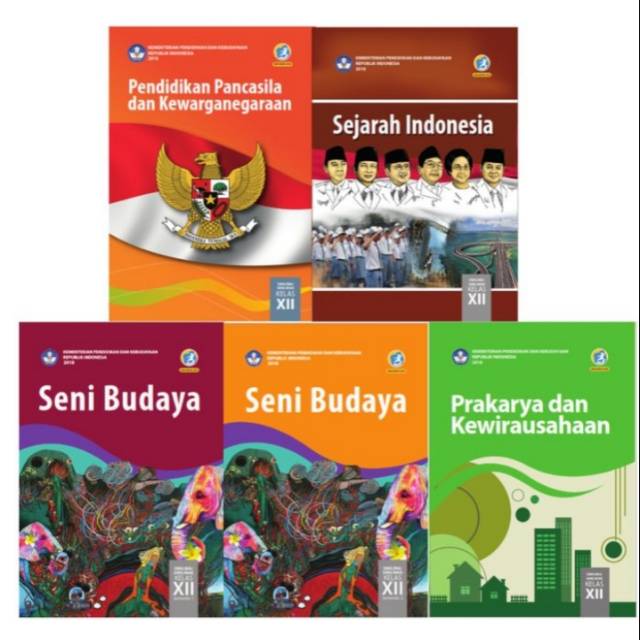 Satu paket buku teks siswa 4 mata pelajaran 5 buku sma/SMK k13 dikbud kls 12 edisi terbaru