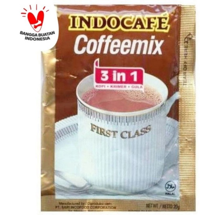 

INDOCAFE COFFEEMIX 3IN1 KOPI SACHET HALAL BPOM