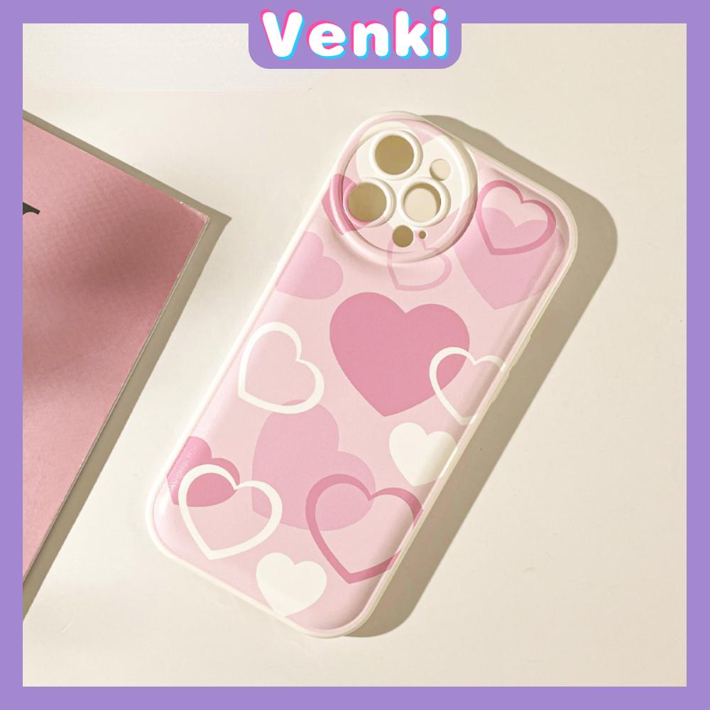 iPhone Case Silicone Soft Case TPU Airbag Shockproof Protection Camera Full Coverage Pink Heart Cute Compatible For iPhone 11 Pro Max 13 Pro Max 12 Pro Max 7Plus xr XS Max