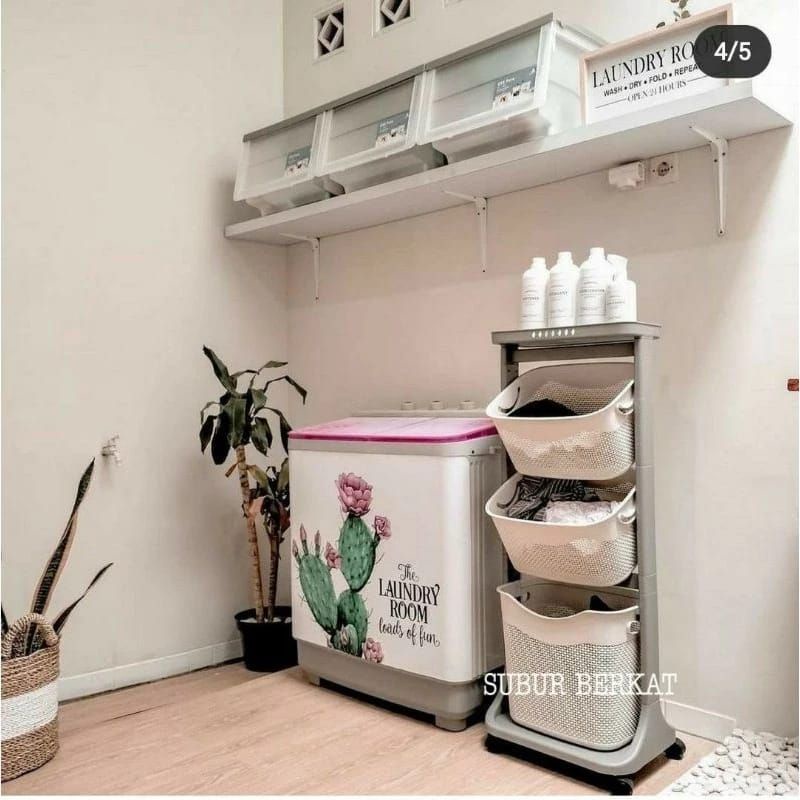 Olymplast Rak Laundry Plastik Tempat Loundry Keranjang Baju 3 Susun Rack