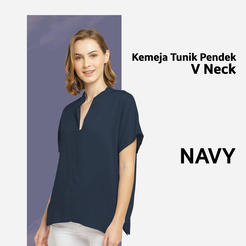 TUNIK V PENDEK FASHION WANITA-YELONIX