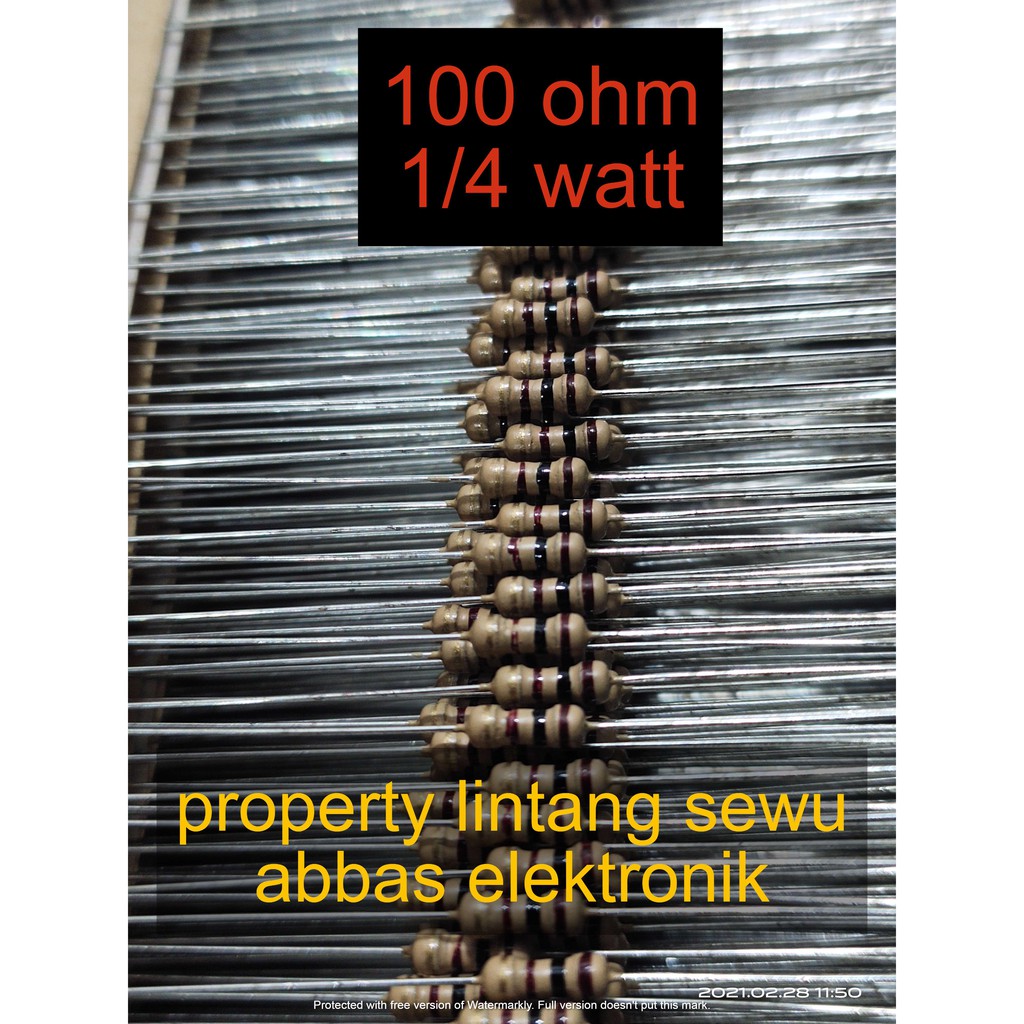 10PCS resistor 100 ohm 0.25 watt